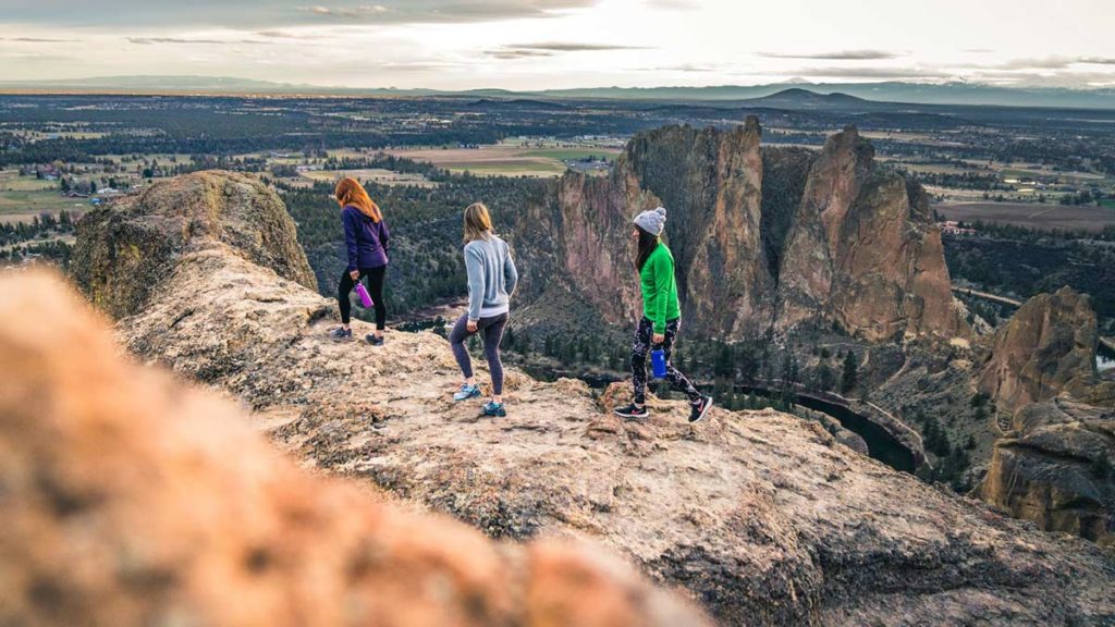 Hiking atop Smith Rock in Central Oregon