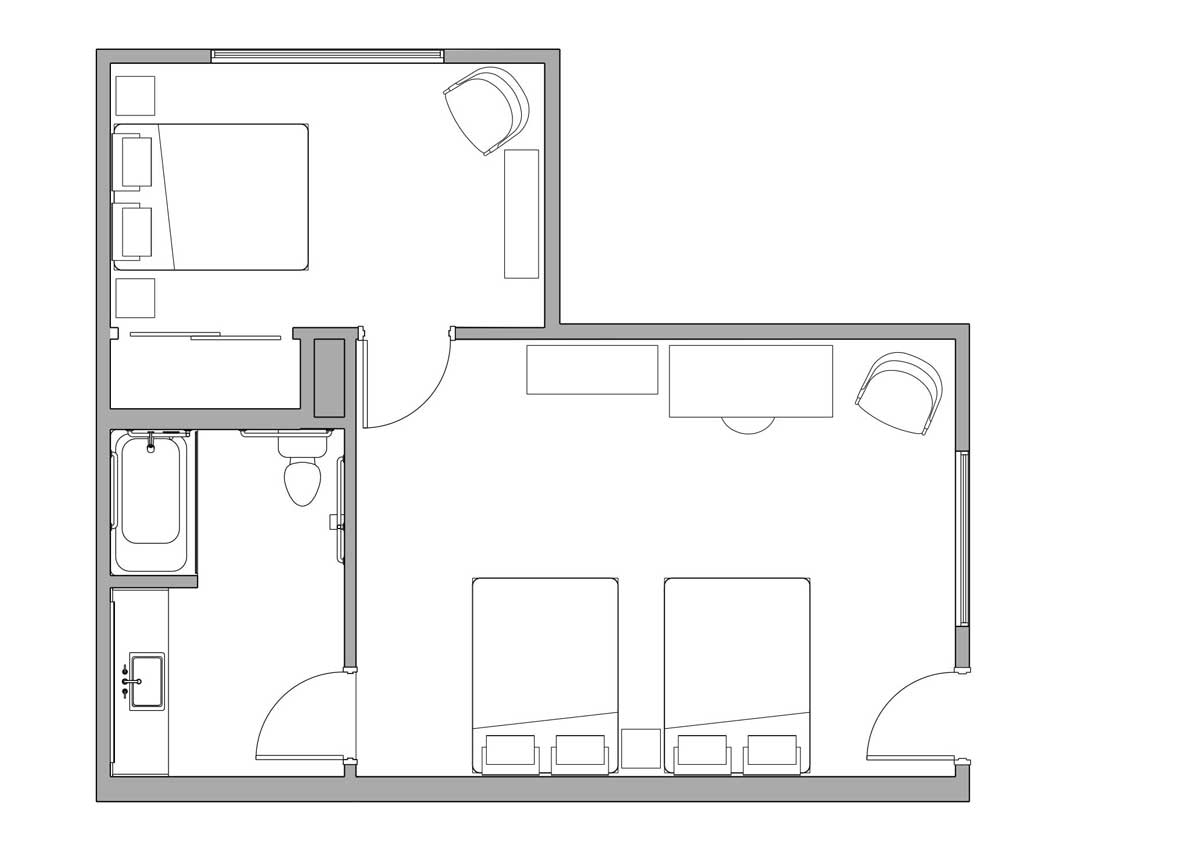 ADA Family Suite Floor Plan