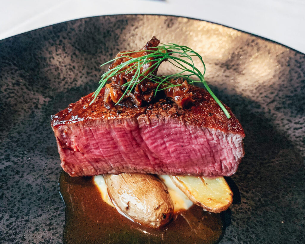 A delicious steak dish at Ariana restaurant in Bend, OR.