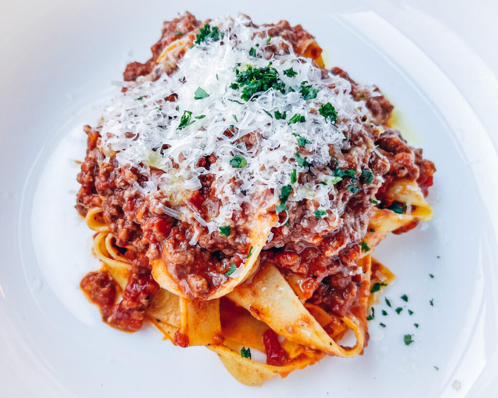 A savory Italian noodle dish at Bosa restaurant in Bend, OR.