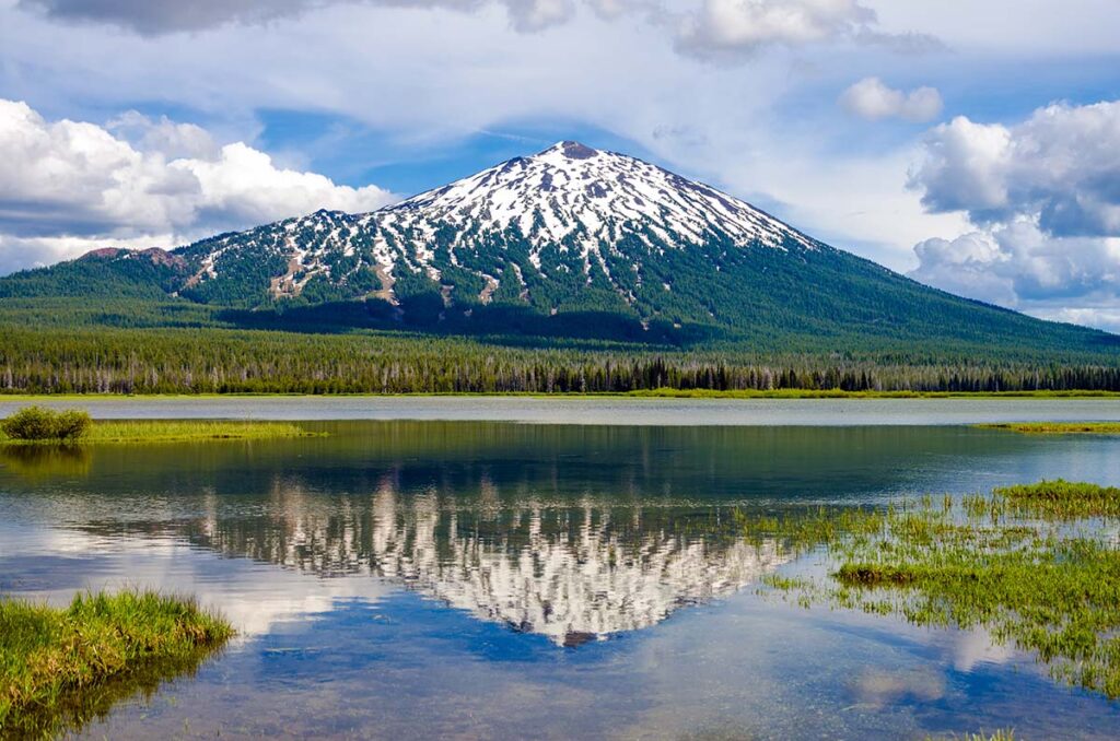 View of Mount Bachelor from Sparks Lake.