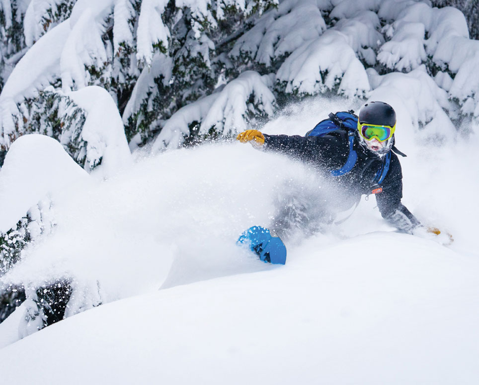 Snowboarder at Mt. Bachelor in Bend, Oregon